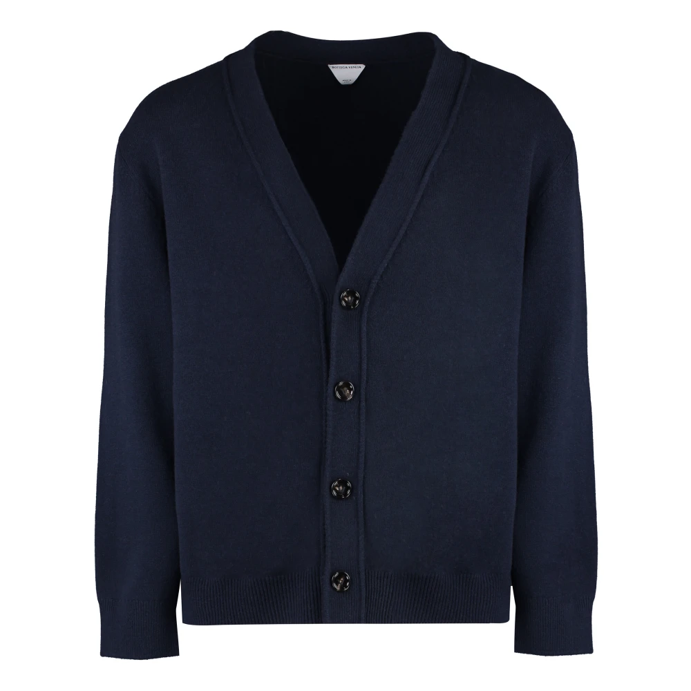 Bottega Veneta Men's Blue Cashmere Knitwear, S, Cashmere Cardigan
