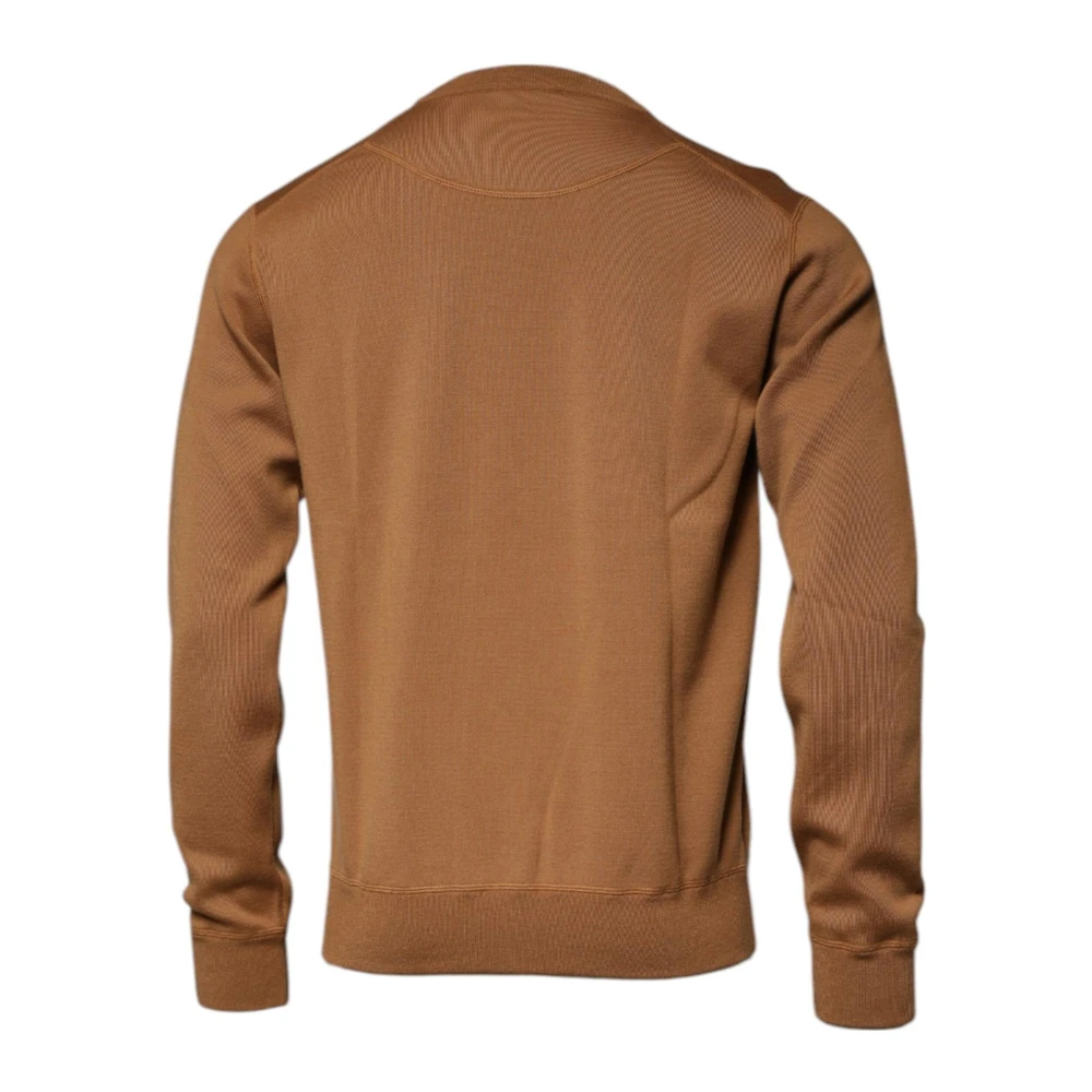 Dolce & Gabbana Bruine Cashmere Logotrui Brown Heren