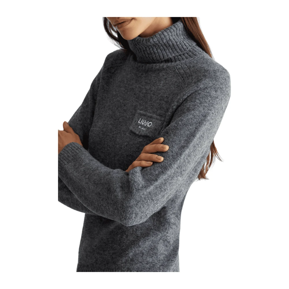 Liu Jo Donkergrijze Melange Trui Gray Dames