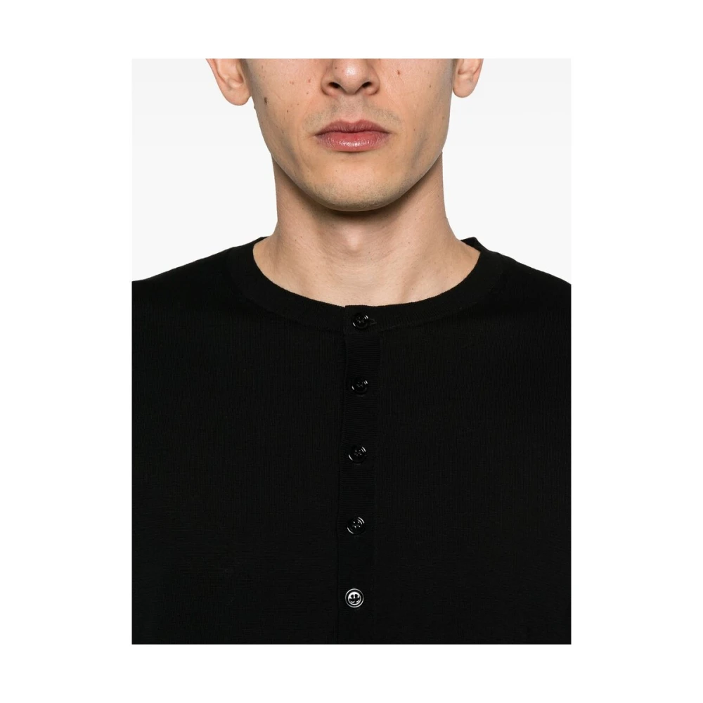 Dries Van Noten Zwarte Crew Neck Sweater Lange Mouwen Black Heren