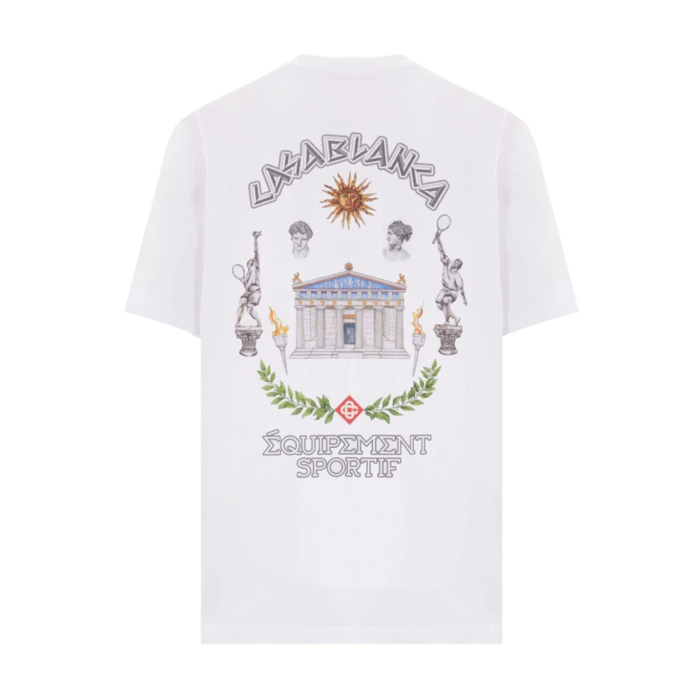 Casablanca Wit Logo Print Grafische T-shirts White Heren