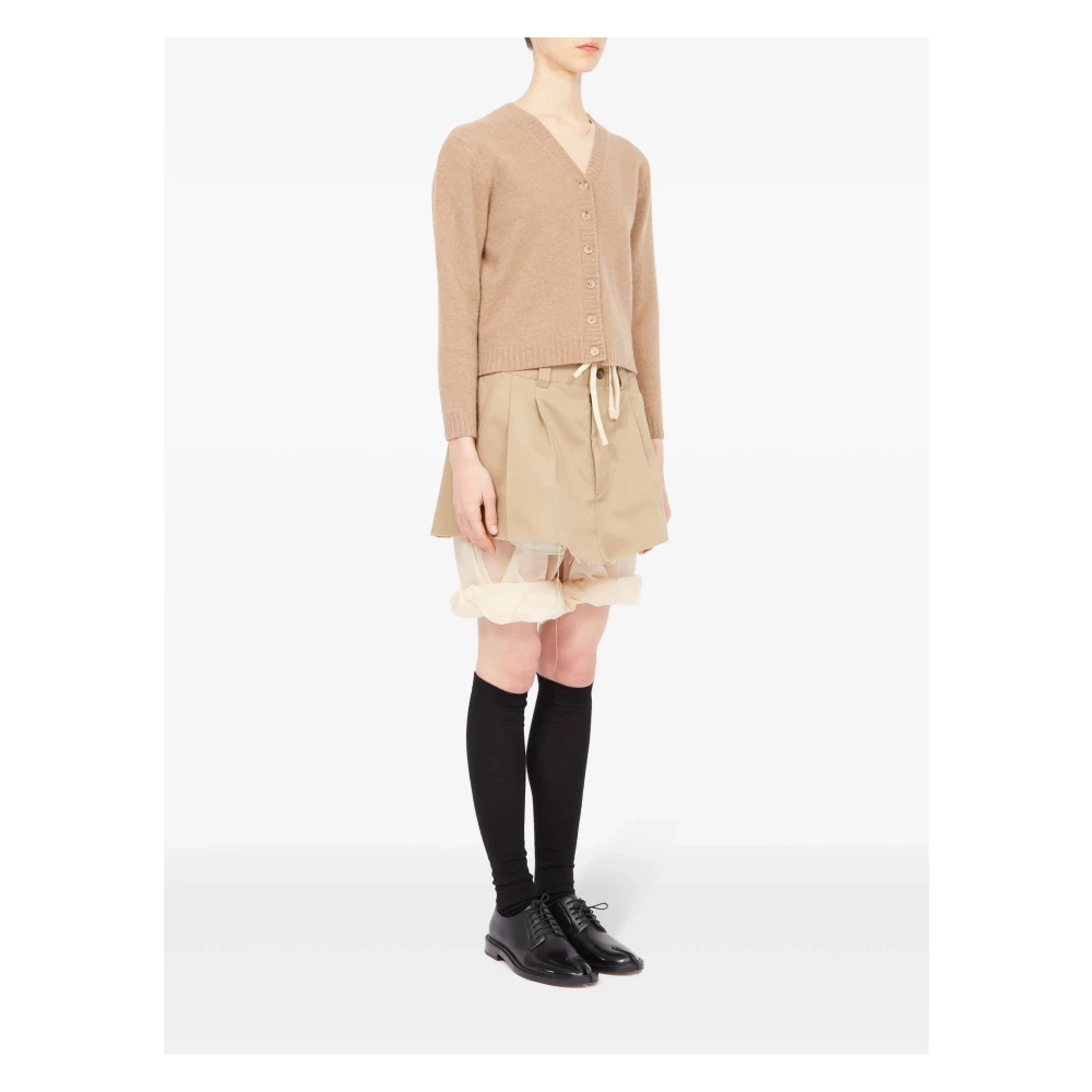 Maison Margiela Beige Wol V-hals Vest Beige Dames