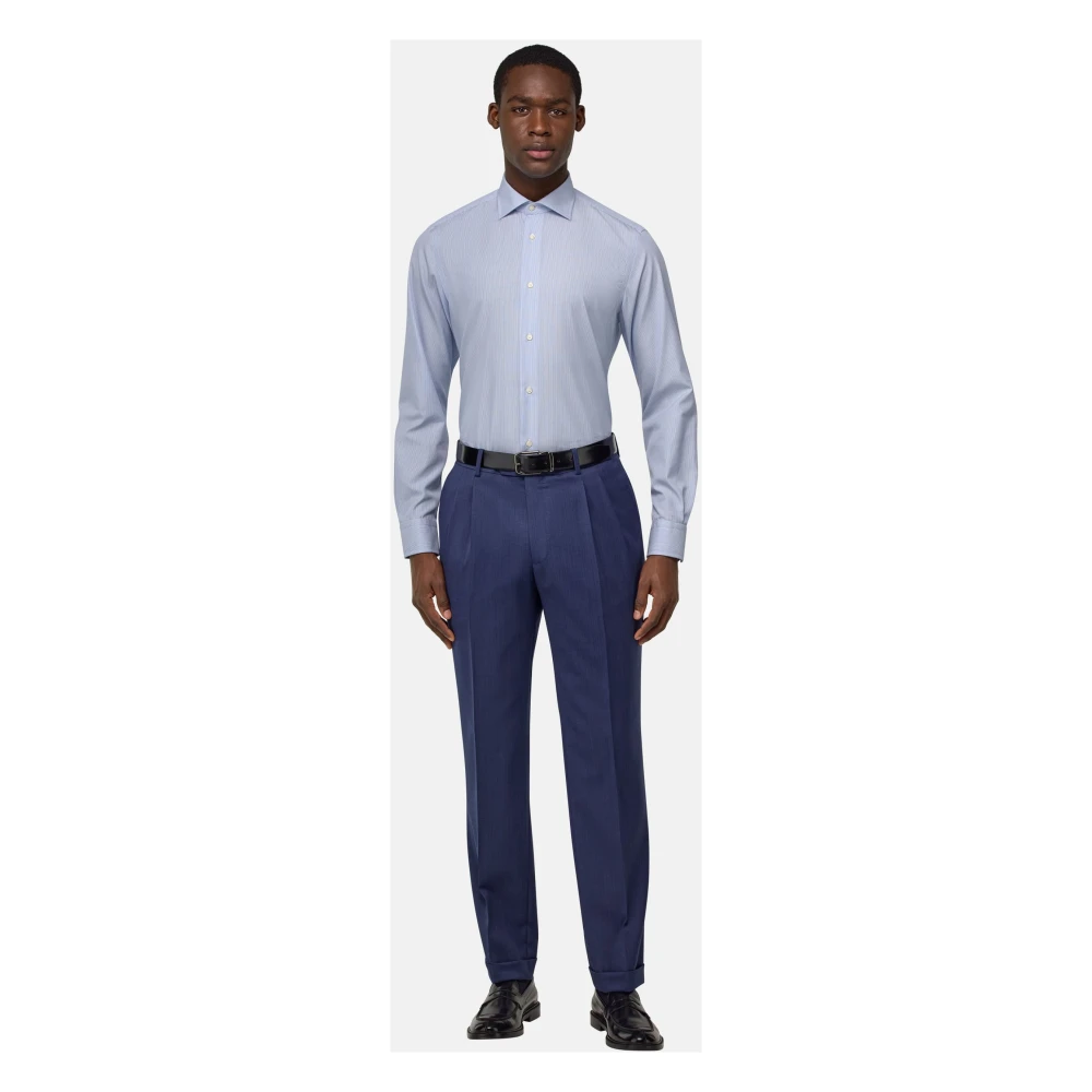 Boggi Milano Ultimate Non-Iron Shirt Blue Heren