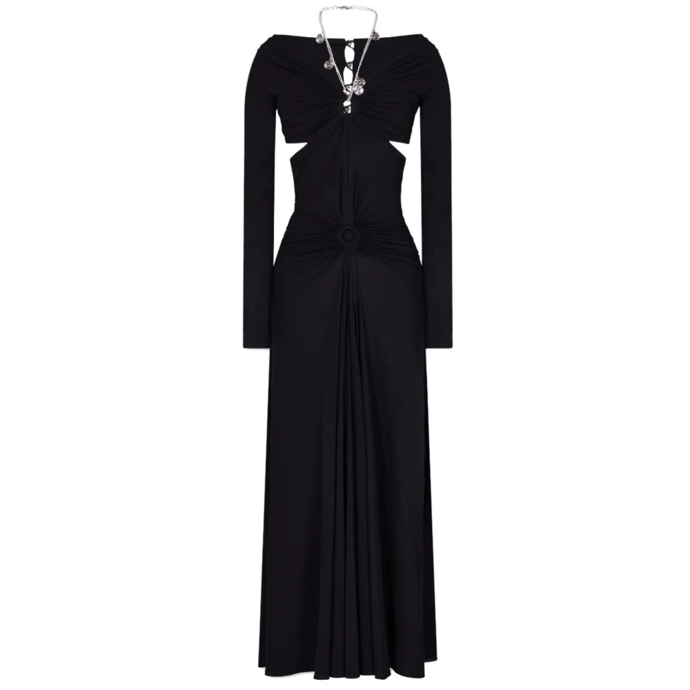 Paco Rabanne Aansluitende jurk met lange mouwen Black Dames