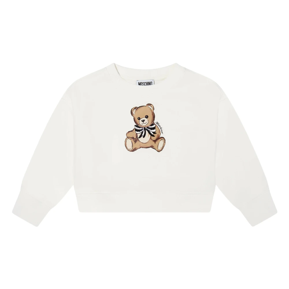 Moschino Unisex Kids Beige Kids Sweatshirts, 12 Y, Teddy Bear Cloud Sweatshirt In Ivory