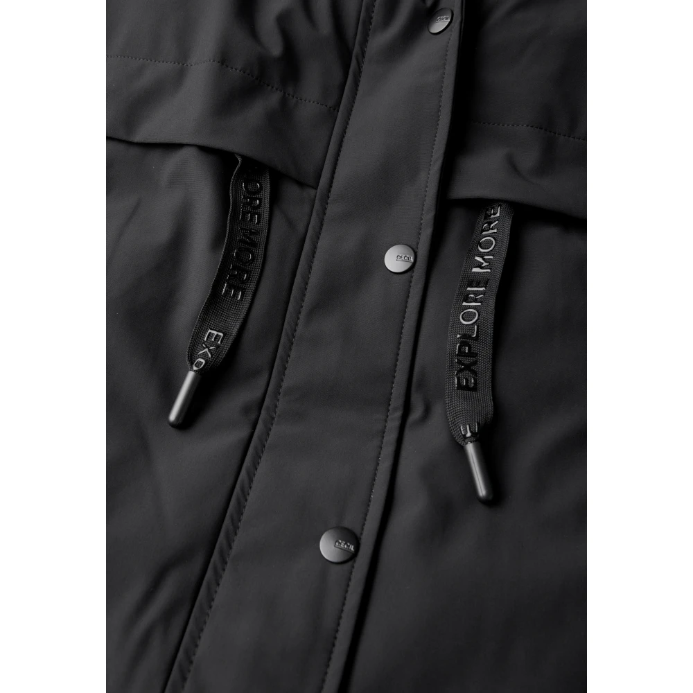 cecil 2-in-1 Trenchcoat met Afneembare Capuchon Black Dames