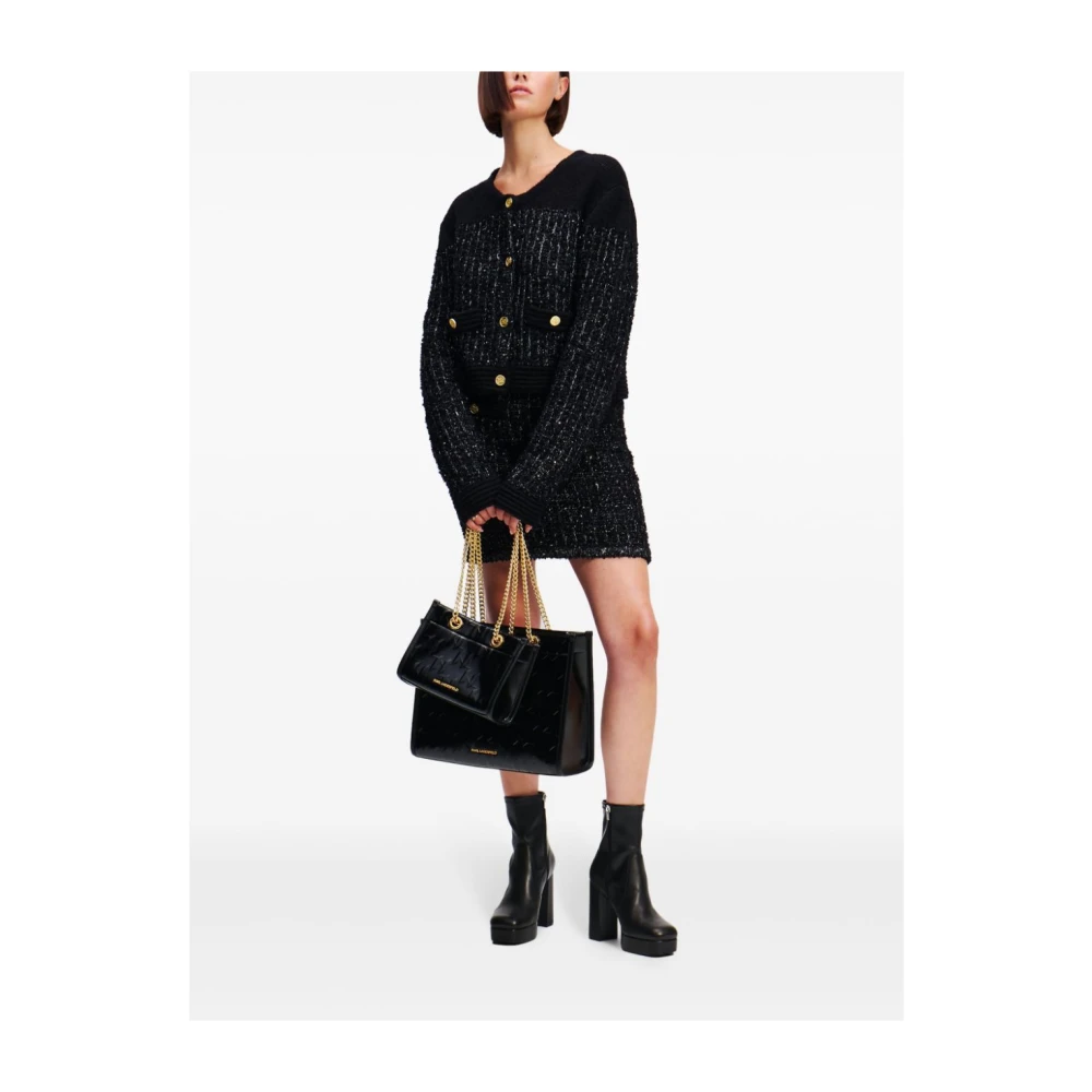 Karl Lagerfeld Cardigan Boucle Zwart MET Gouden Knopen Black Dames