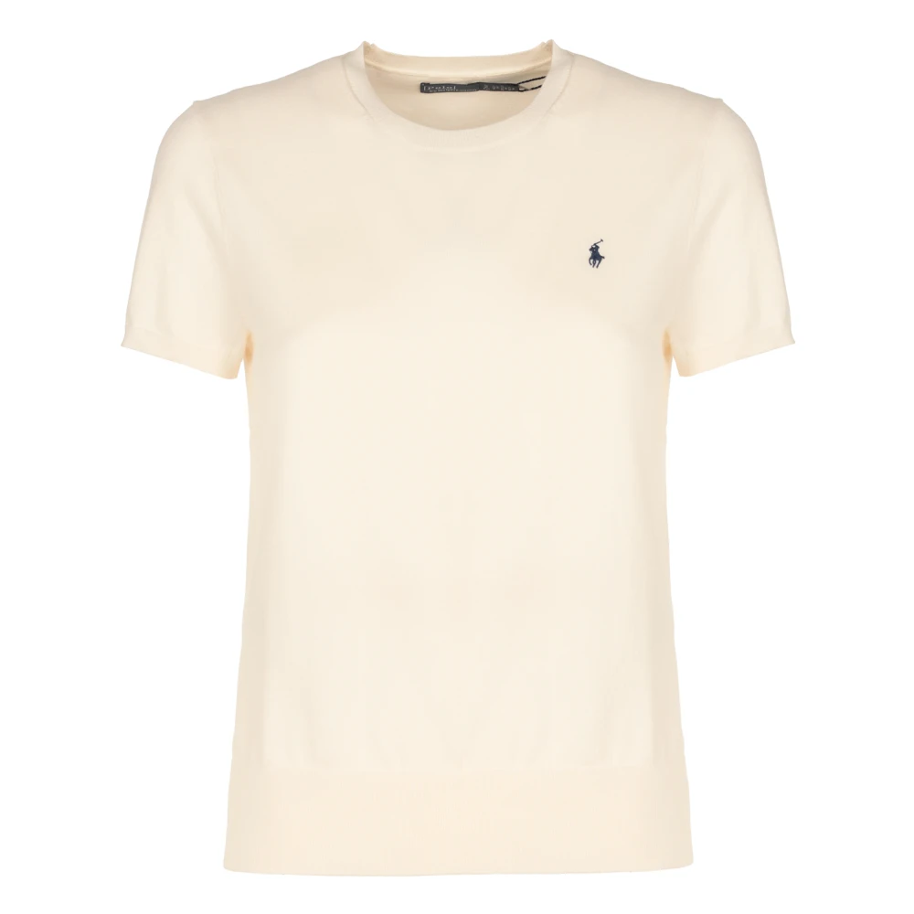 Ralph Lauren Ivory Katoenen Trui Beige Dames