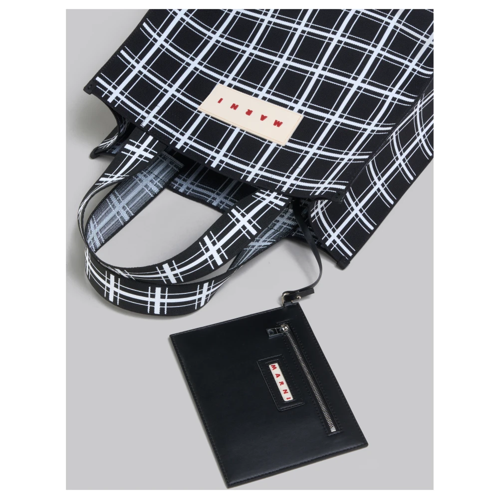 Marni Jacquard Geruite Winkeltas Black Heren