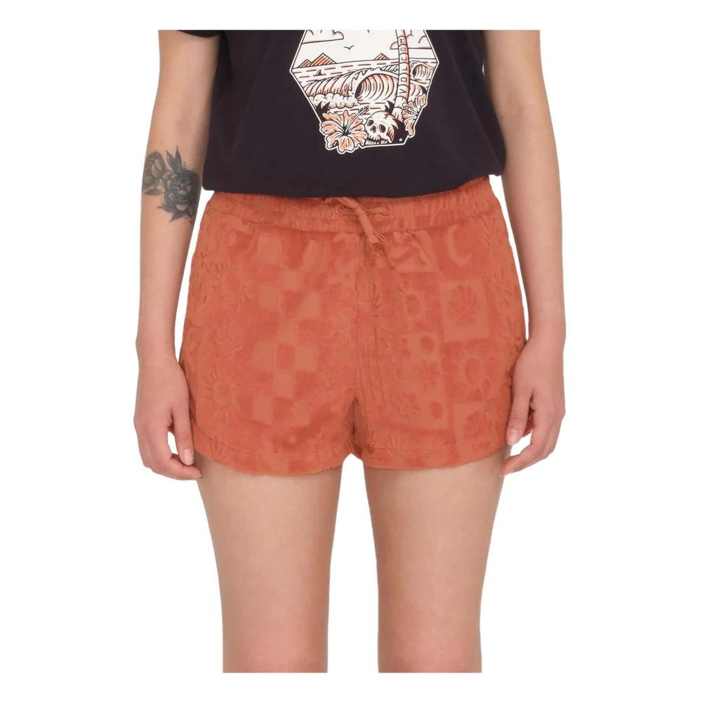 Volcom Sunny Wild Terry Cloth Shorts Orange Dames