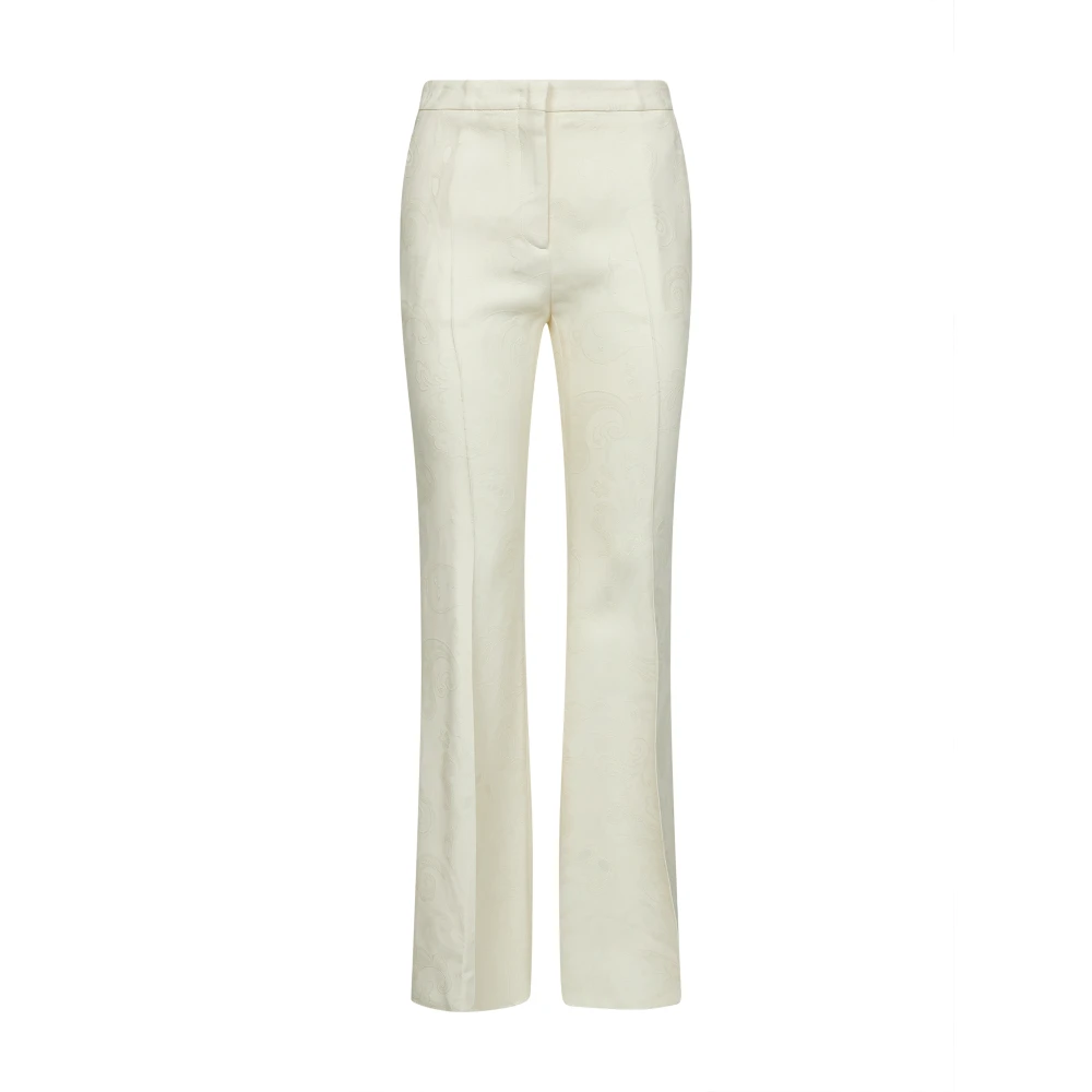 Etro Women's Beige Flared Trousers With Paisley Motif
