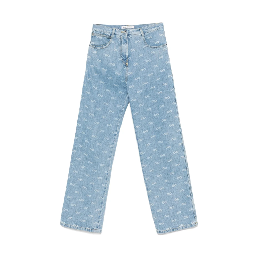 Mach & Mach Blauwe Klassieke Straight Leg Jeans Blue Dames