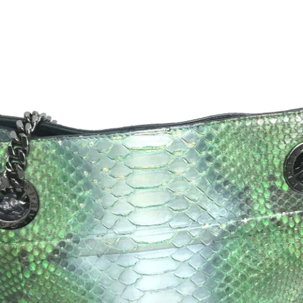 Bvlgari Vintage Pre-owned Fabric shoulder-bags Green Dames