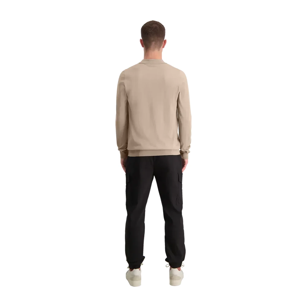 Aeden Taupe Polo Shirt met Lange Mouwen Beige Heren