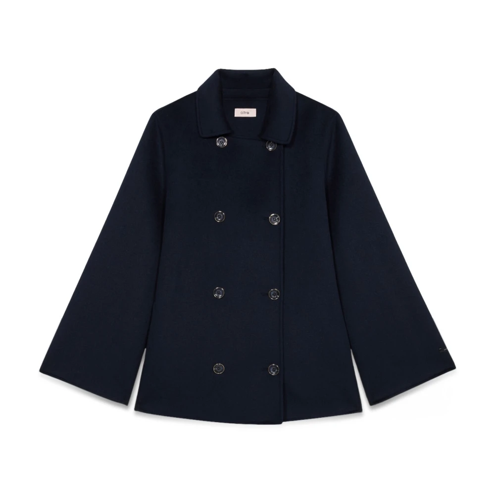 Oltre Korte mantel van wolmix Blue Dames