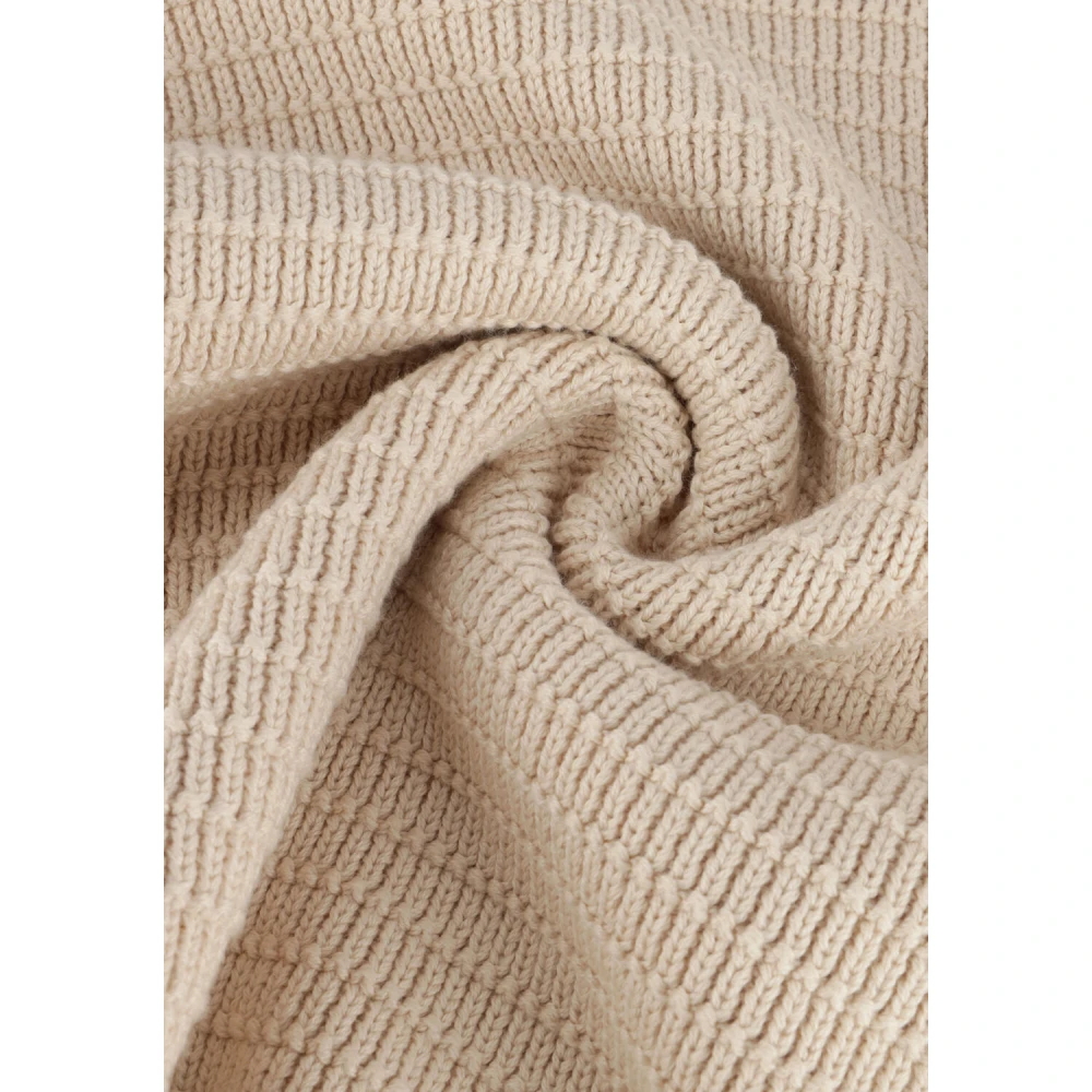 Selected Homme Beige Gebreide Half Zip Trui Beige Heren
