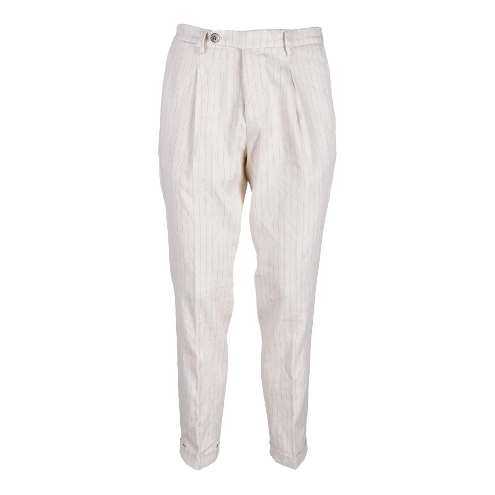 Michael Coal Linnen Katoenmix Slim Fit Broek White Heren