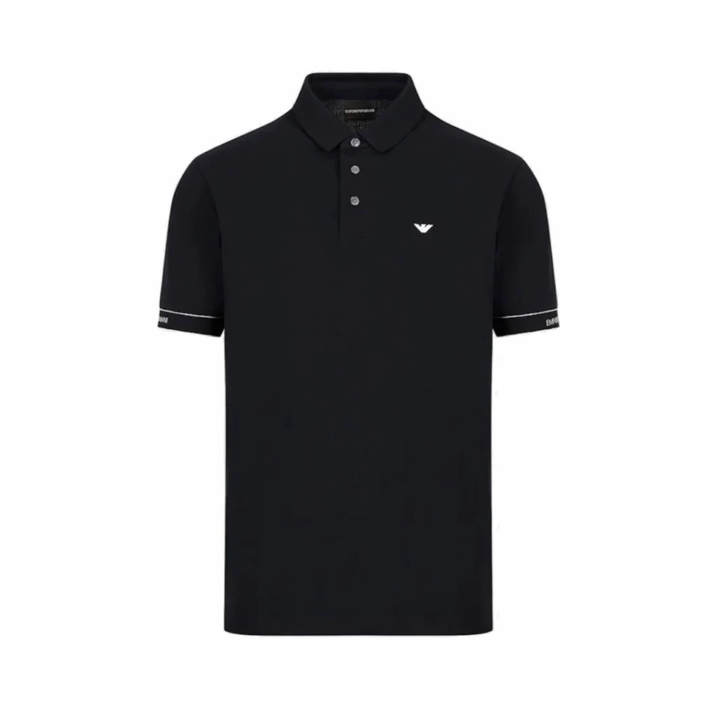 Armani Klassiek Poloshirt van Zuiver Katoen Blue Heren