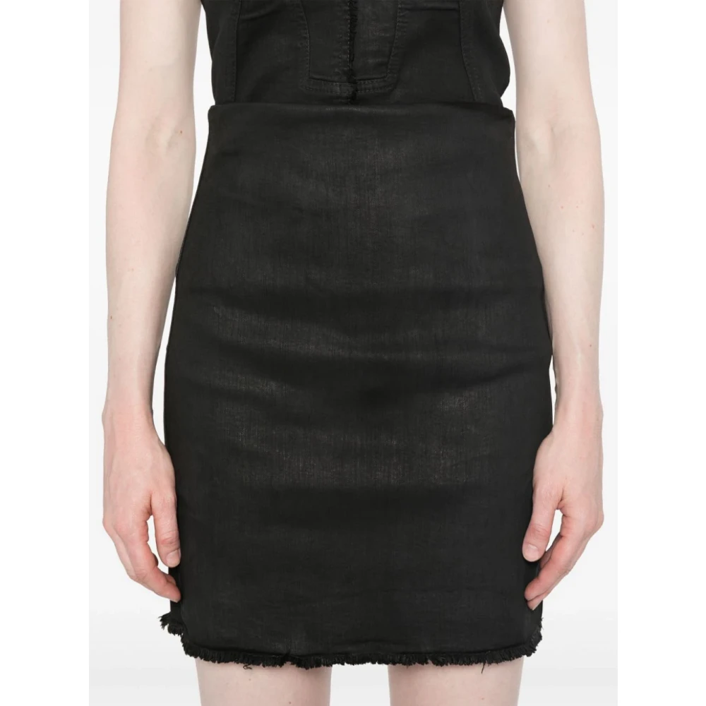 Rick Owens Mini Dirt Style Rok Black Dames