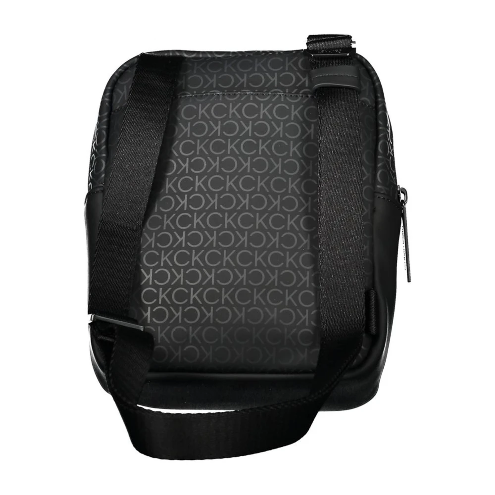 Calvin Klein Zwarte Polyester Schoudertas met Verstelbare Band Black Heren