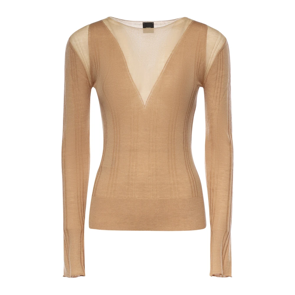 Pinko Women's Brown Round-Neck Knitwear