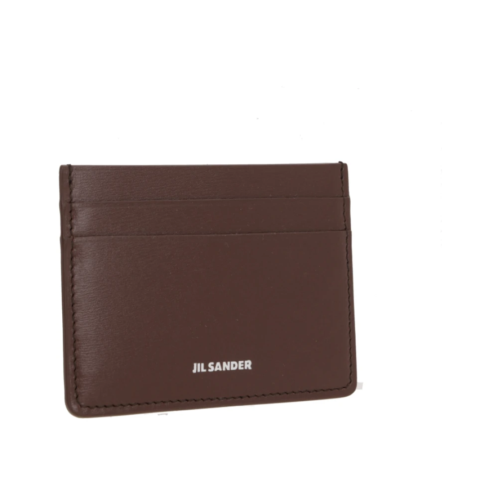 Jil Sander Bruin leren creditcardhouder Brown Dames