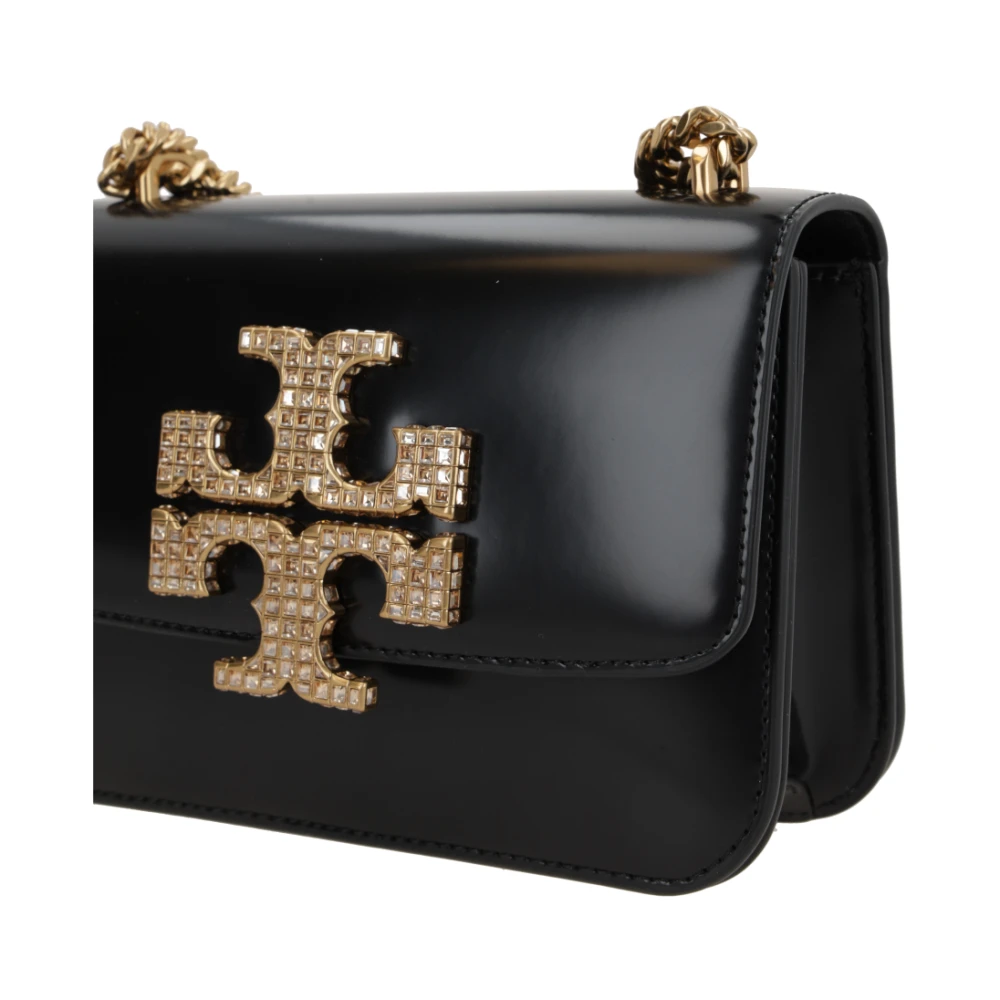 TORY BURCH Zwarte Geborsteld Leren Schoudertas Black Dames