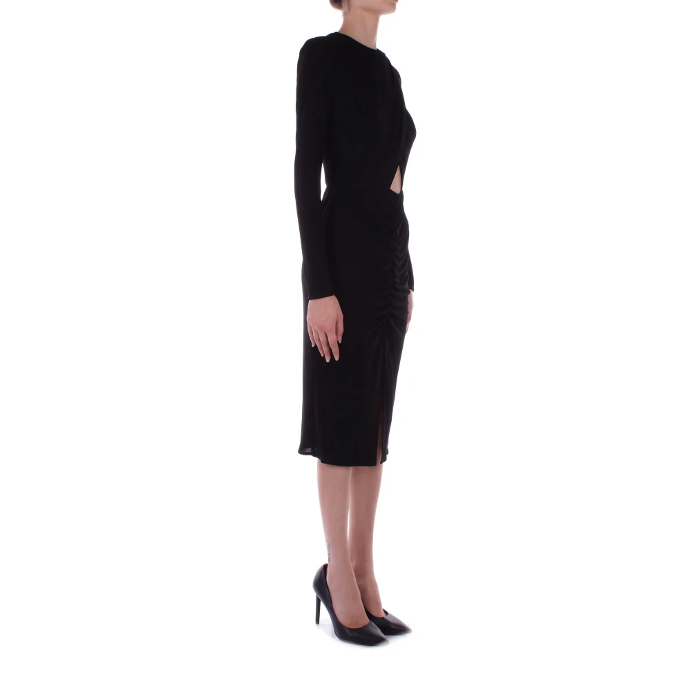 Elisabetta Franchi Zwarte Cut-Out Jurk Black Dames