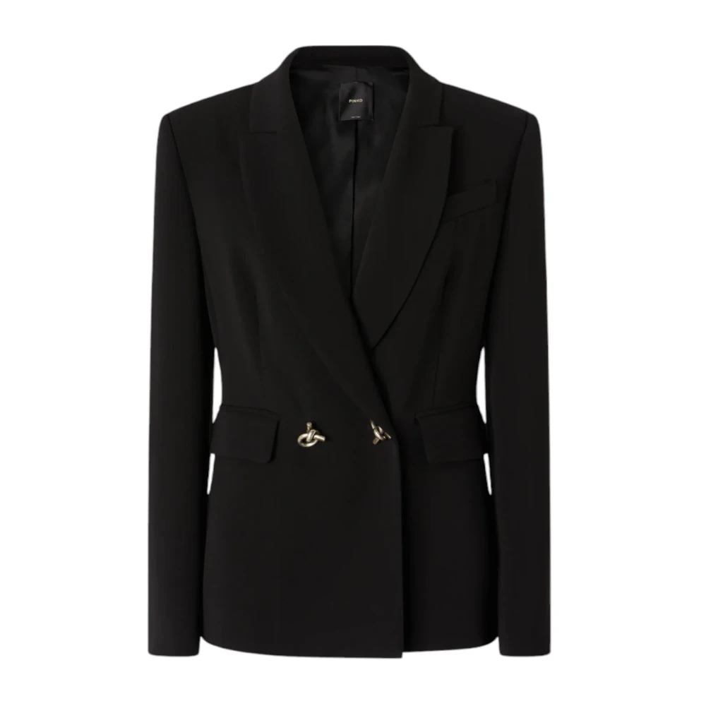 Pinko Dubbelborstige Cady Blazer met Metalen Knopen Black Dames