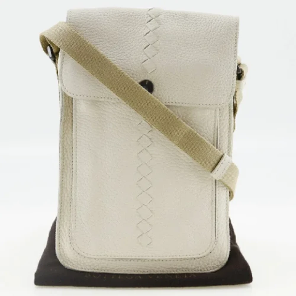 Bottega Veneta Vintage Pre-owned Leather crossbody-bags White Dames