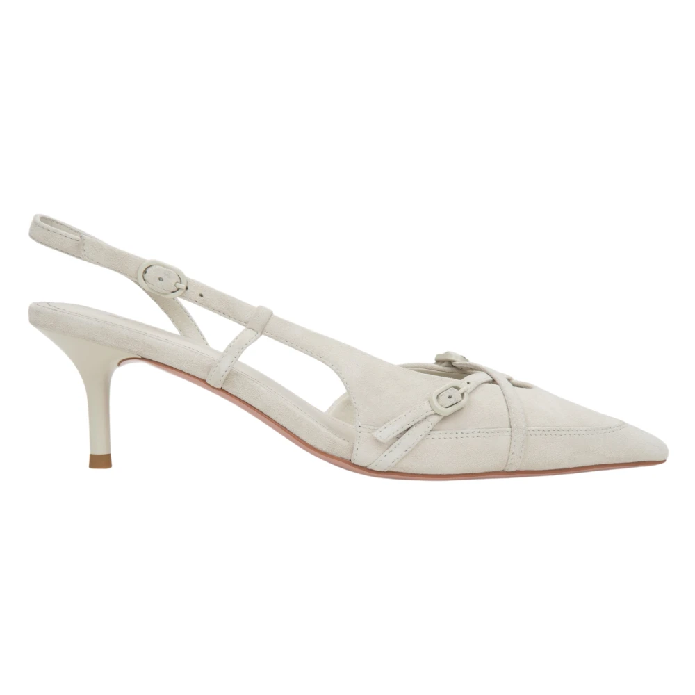 Estro Beige Pumps, Female, 7 Uk, Velour Low-Heeled Slingbacks