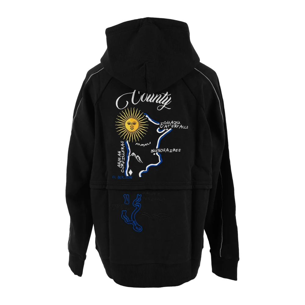 Marcelo Burlon Zwarte hoodie met print Black Heren