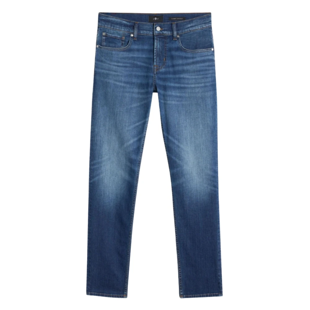 7 For All Mankind Blue Slim Fit Jeans, Male, W30, Slim-Fit Jeans