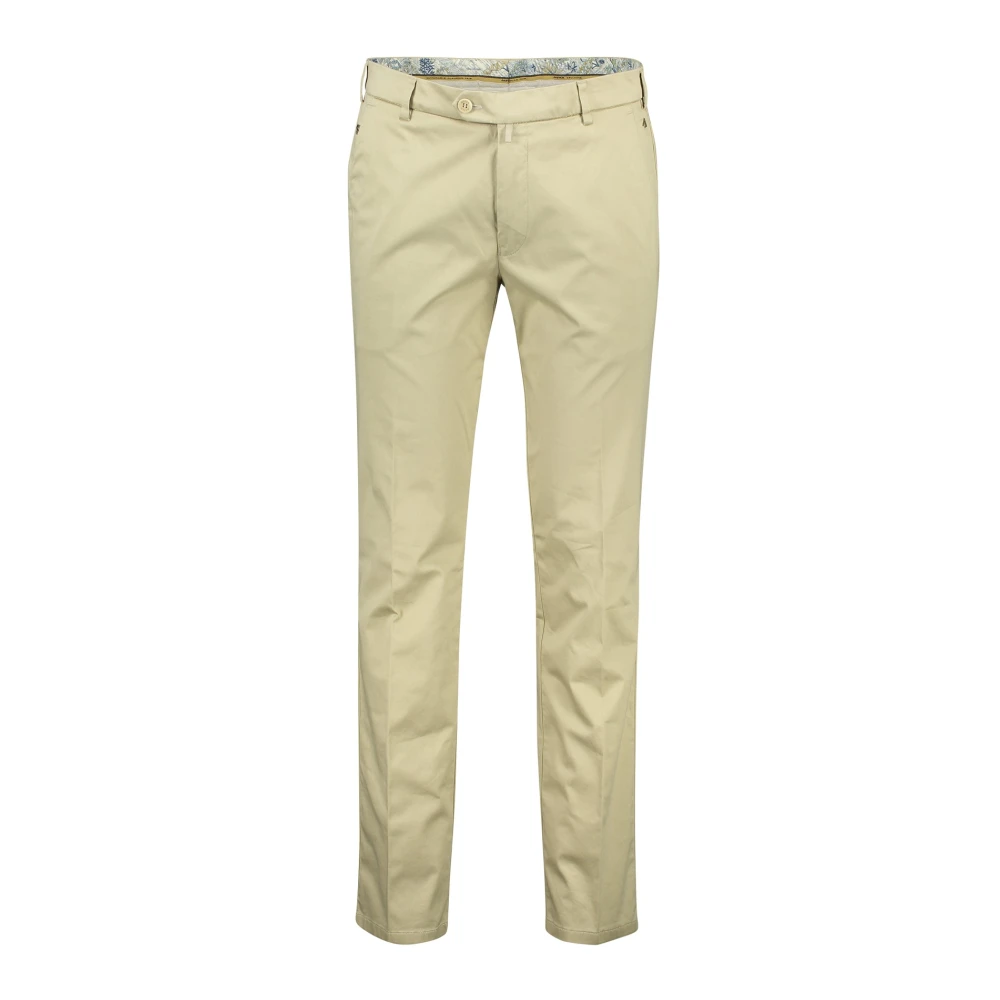 Meyer Formele Katoenen Chino Broek Bruin Beige Heren