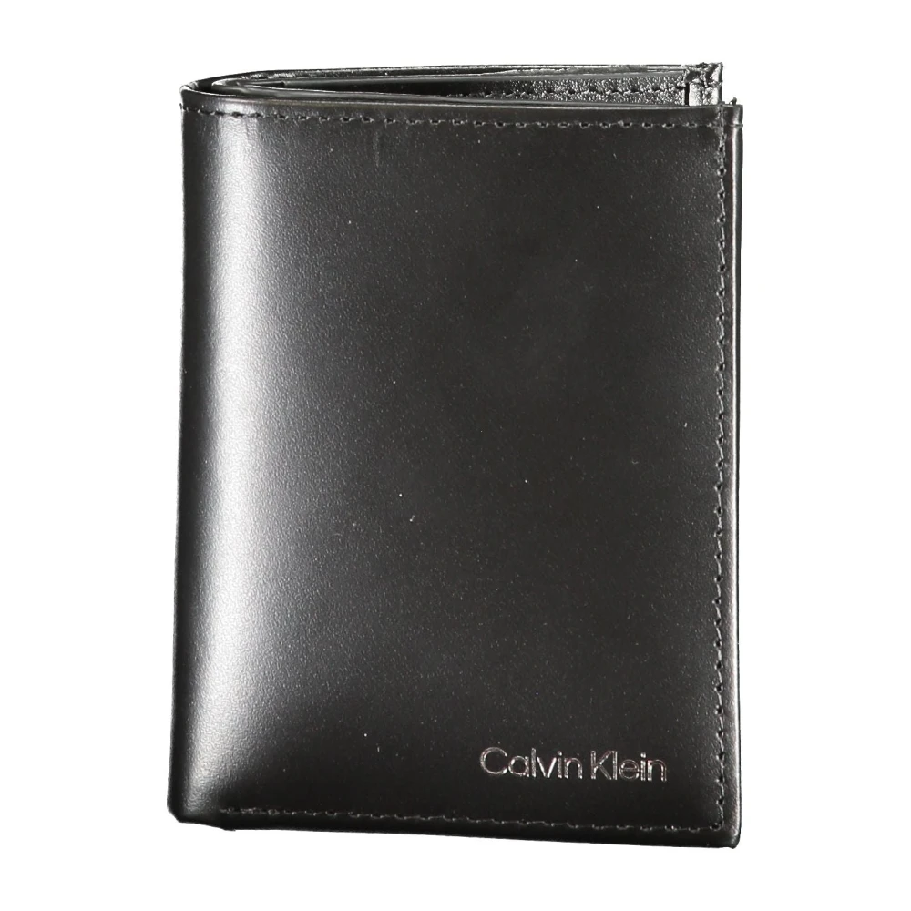 Calvin Klein Zwarte Leren Portemonnee met RFID-bescherming Black Heren