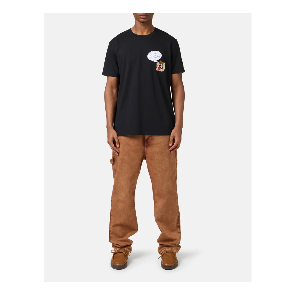 Iceberg Zwart klassiek regular fit katoenen jersey T-shirt Black Heren
