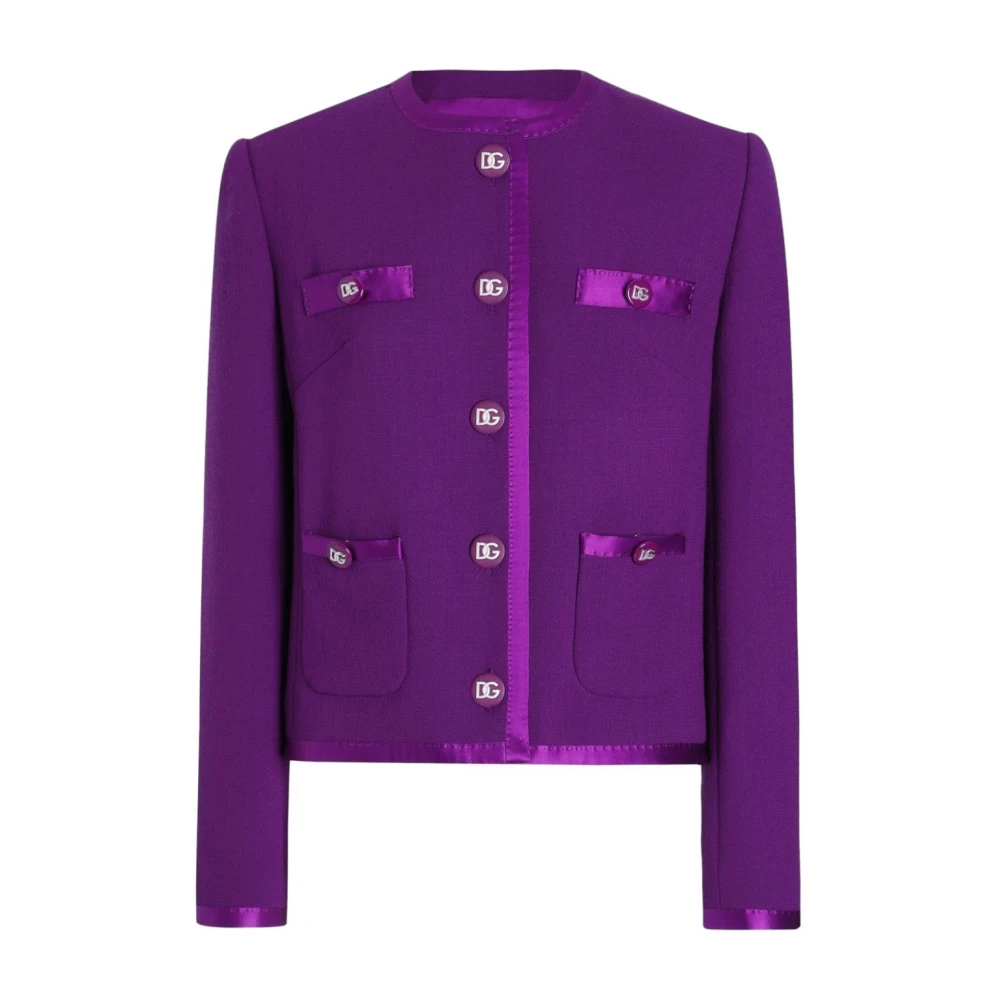 Dolce & Gabbana Paarse Stijlvolle Jassen Purple Dames
