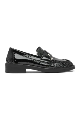 Svarta Läderloafers Stilren Elegans