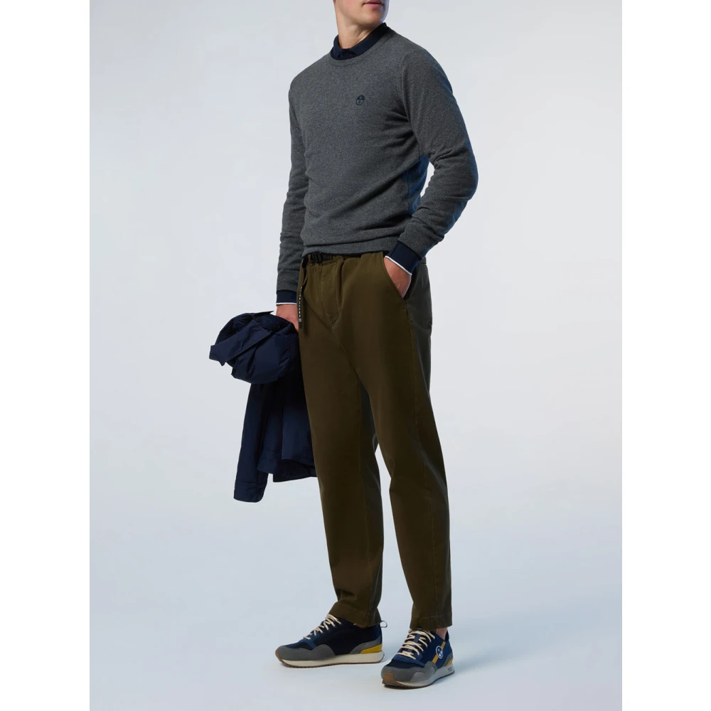 North Sails Grijze Crewneck Sweater met Contrast Trim Gray Heren