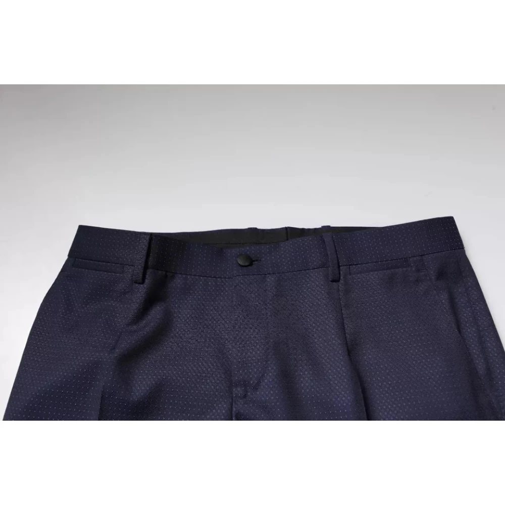 Dolce & Gabbana Blauwe Katoenen Pantalon met Knoopsluiting Blue Heren