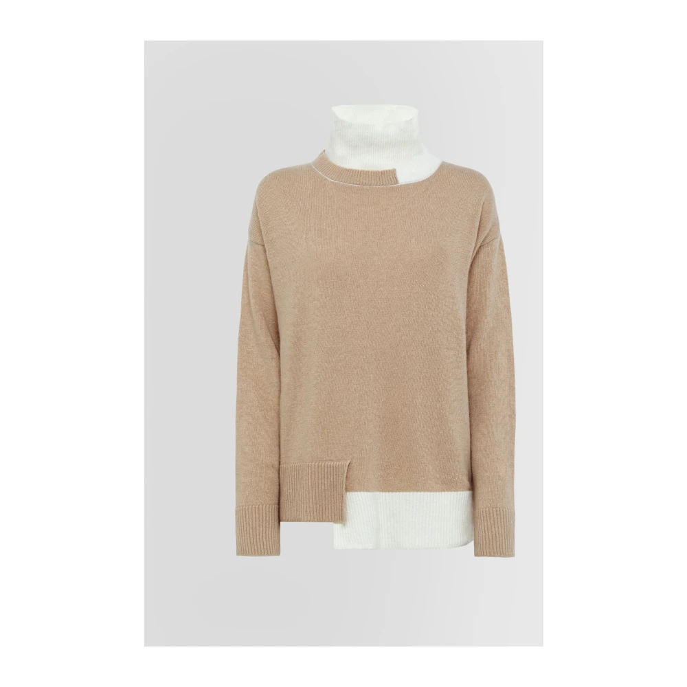 Alpha Studio Bicolor coltrui Beige Dames
