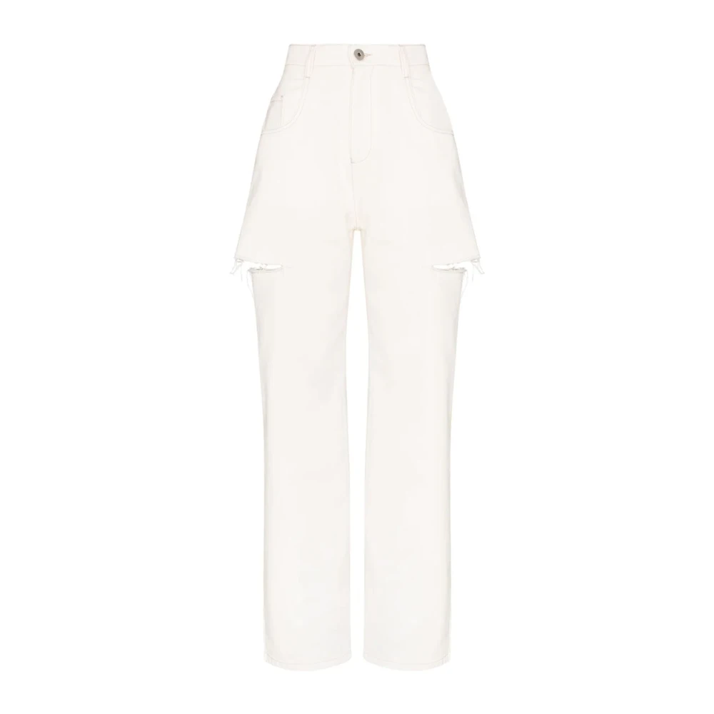 Maison Margiela Melkwitte Side Cut Jeans White Dames