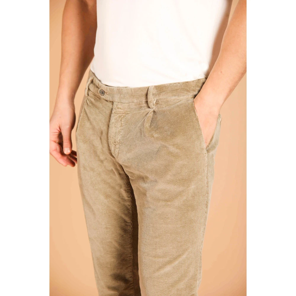 Mason's Velvet 500-Gestreepte Chino Broek Beige Heren