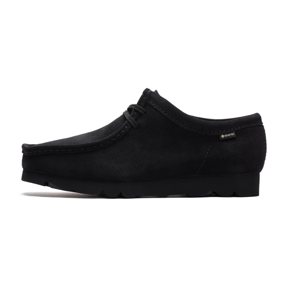 Clarks Men's Black Laced Shoes, 8 1/2 Uk, Wallabee Gore-Tex Suede Shoes