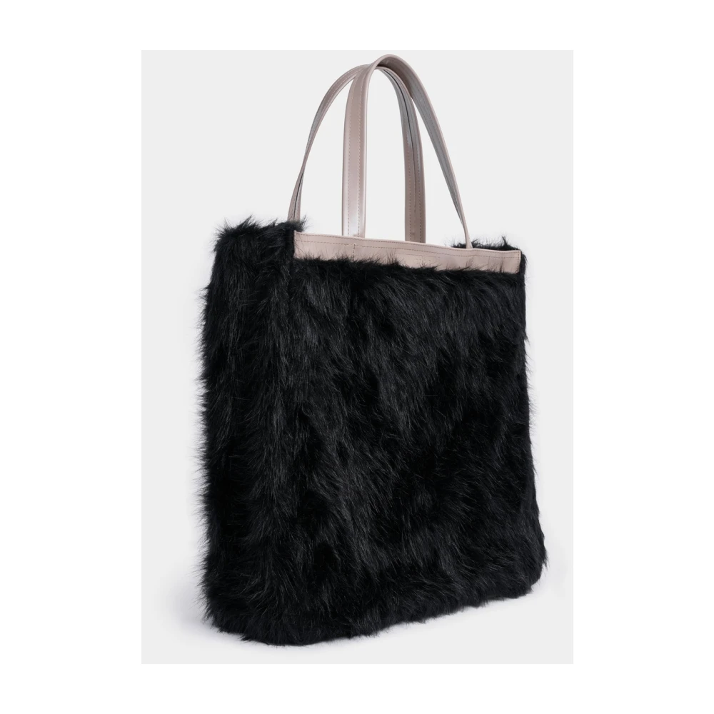 Stutterheim Faux Fur Tote Bag Black Dames