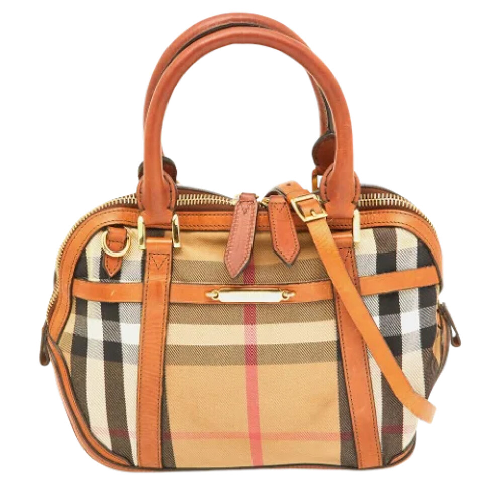 Pre owned Beige Laer Burberry veske Burberry Vintage Dame