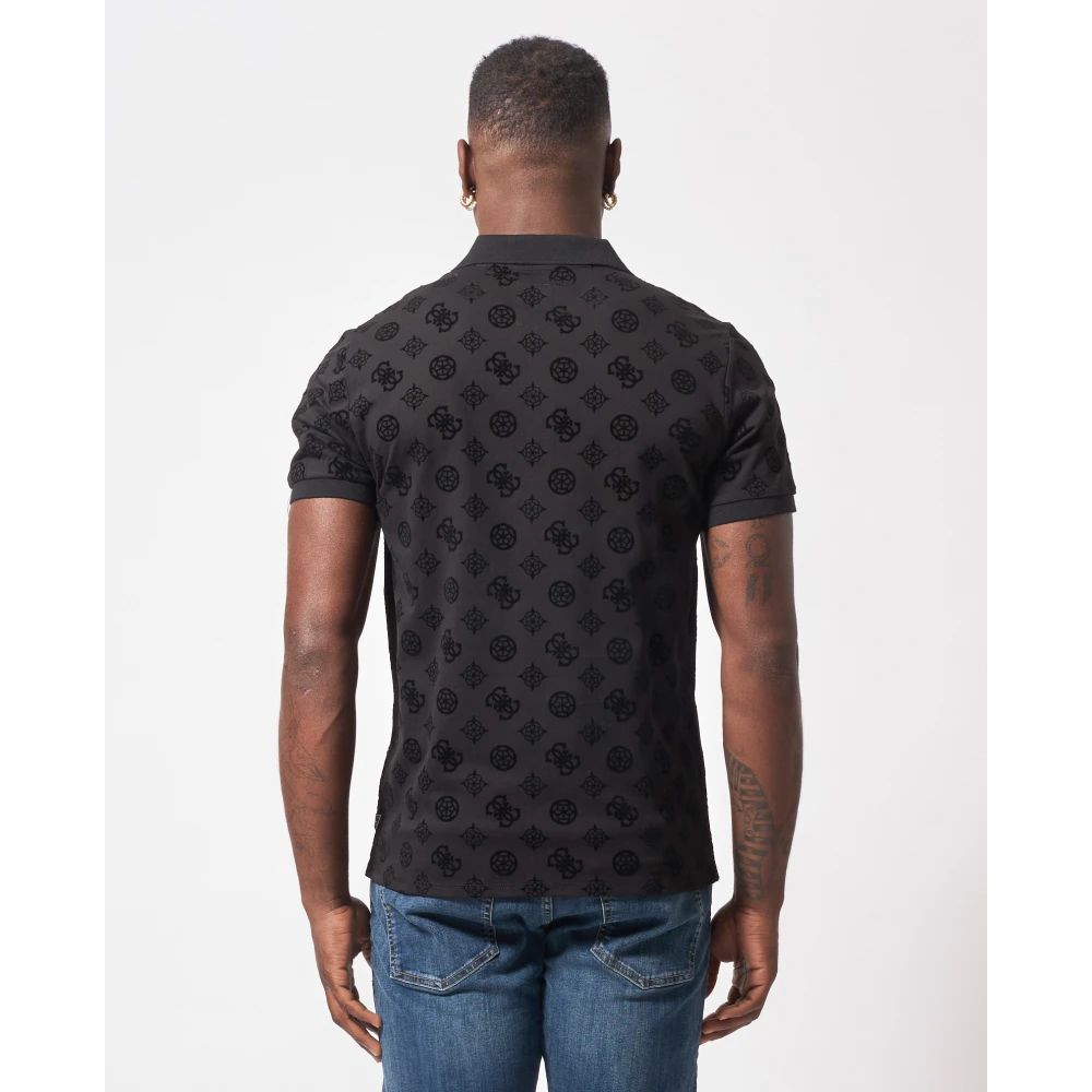 Guess Zwarte Polo T-shirts en Polos Black Heren