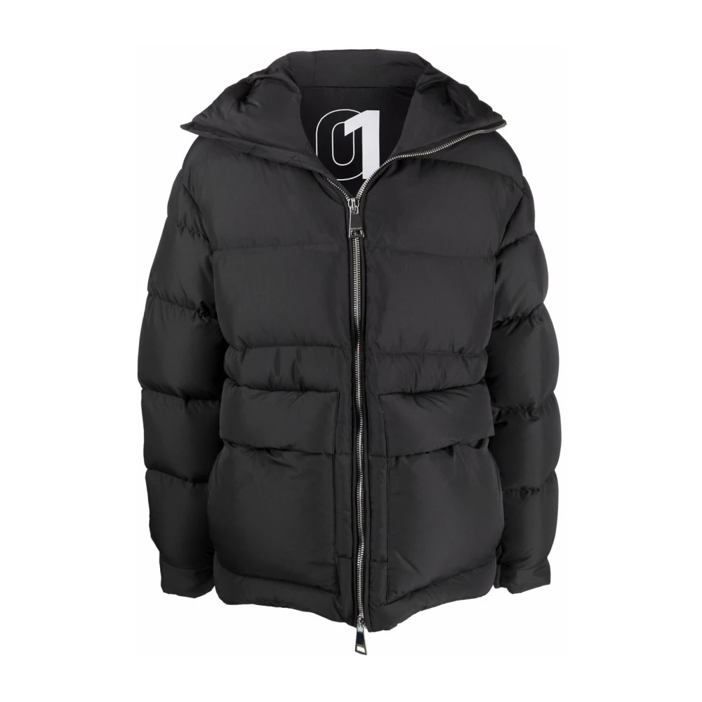 Logo Print Padded Parka with Zip - Khrisjoy - Modalova