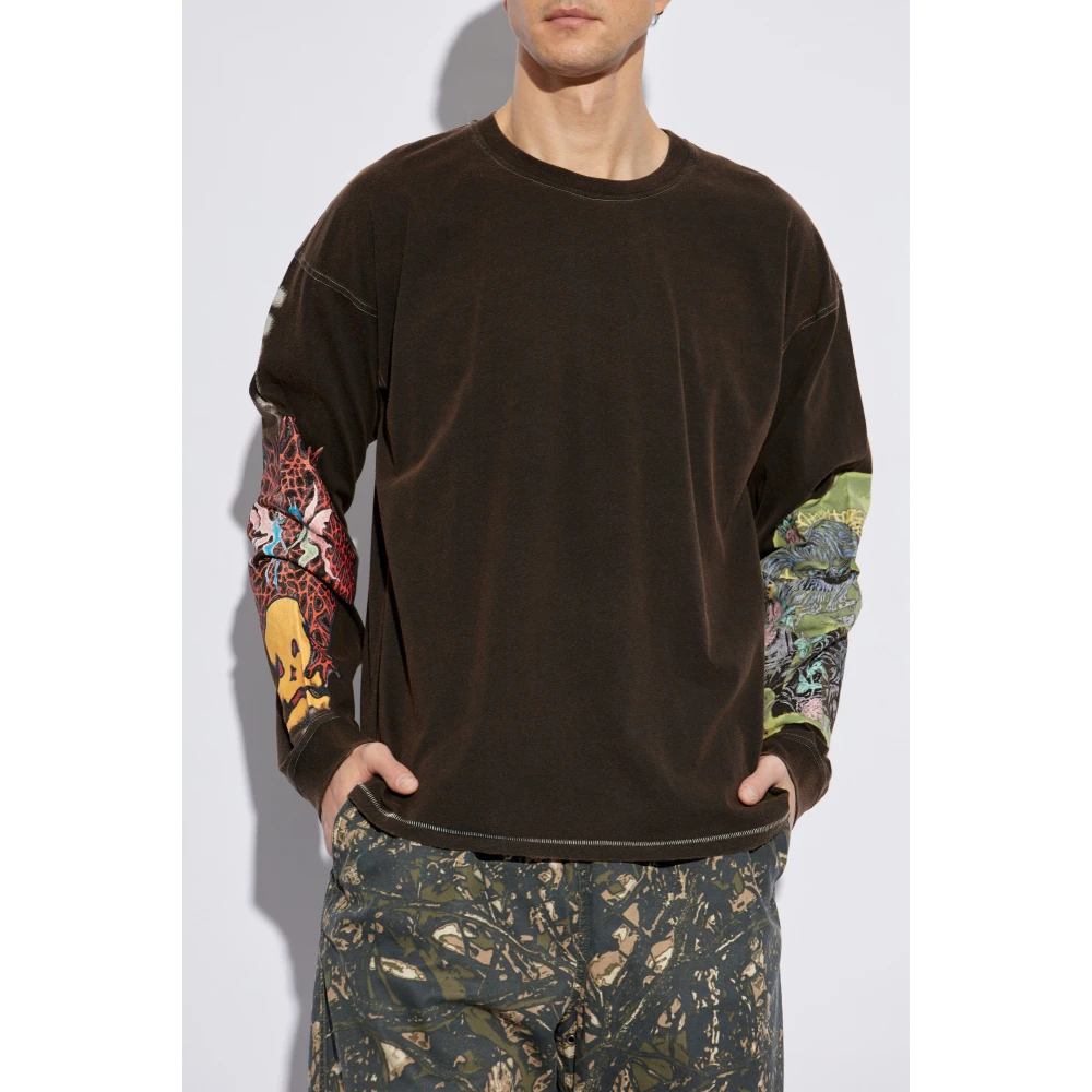 Diesel Lange mouwen T-shirt T-Boxt-Ls-R4 Brown Heren
