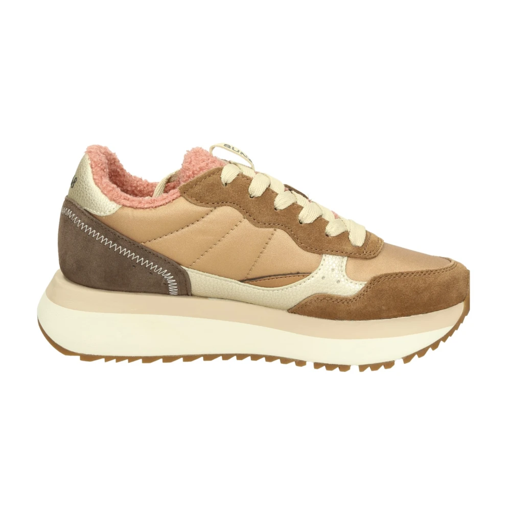 Sun68 Lage Teddy Sneakers Dames Schoenen Bruin